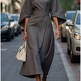 Sukienka maxi z szerokimi rękawami kimono