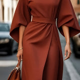 Sukienka maxi z szerokimi rękawami kimono