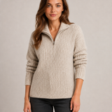 Elena – sweter z zapięciem na pół zamka